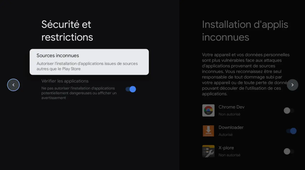 Activation des sources inconnues pour Downloader